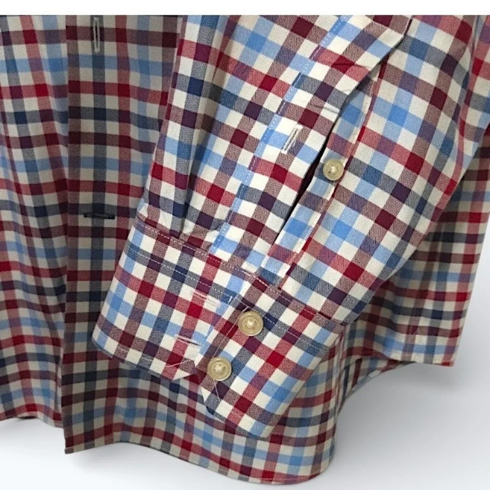 Gingham Button Down 100% Cotton Slim‎ Fit Medium Banana Republic Mens